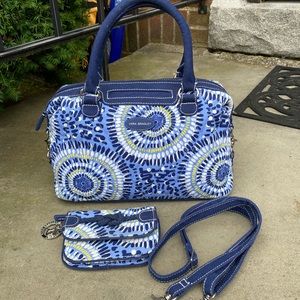 VERA BRADLEY STARRY NIGHT SATCHEL WITH WALLET